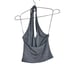 Lioness Shirt Womens XS Gray Heathered Halter Top Tank Plunge V Neck Heathered
