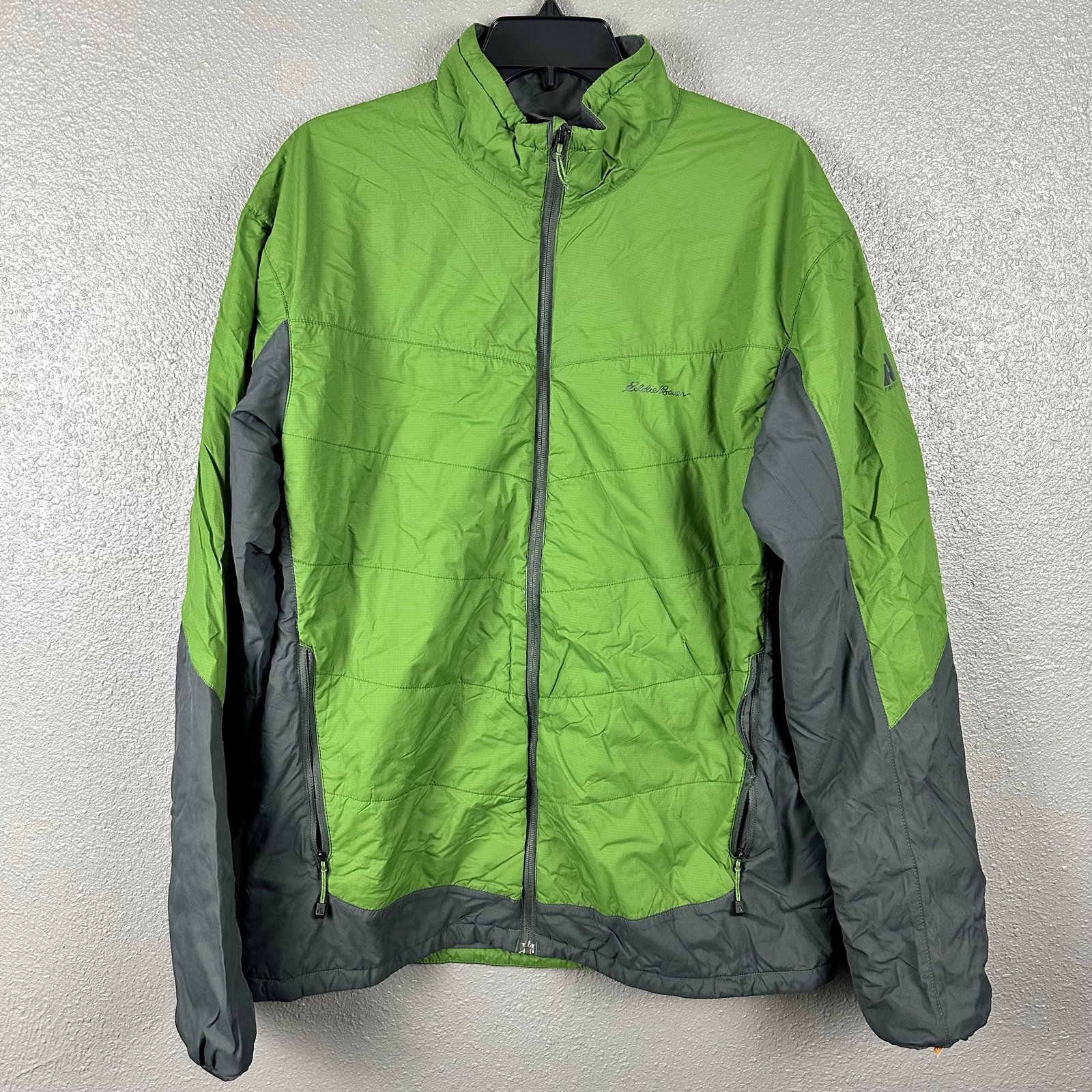 Eddie Bauer First Ascent Puffer Jacket Mens TL Gray/Green Nylon Polyester READ