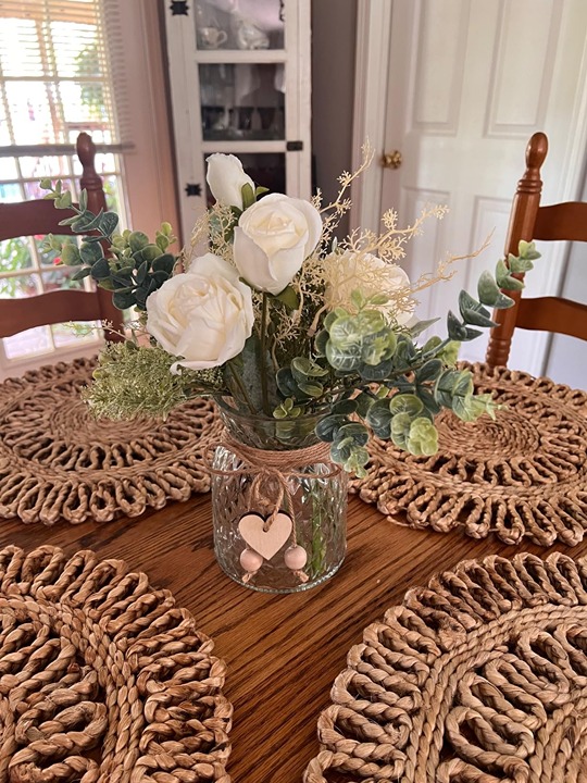 Flowers with Vase, Silk Roses Artificial Flowers in Vase, Faux Flower