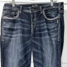 New Silver Size 14/L26 Women's Aiko Mid Capri Jeans
