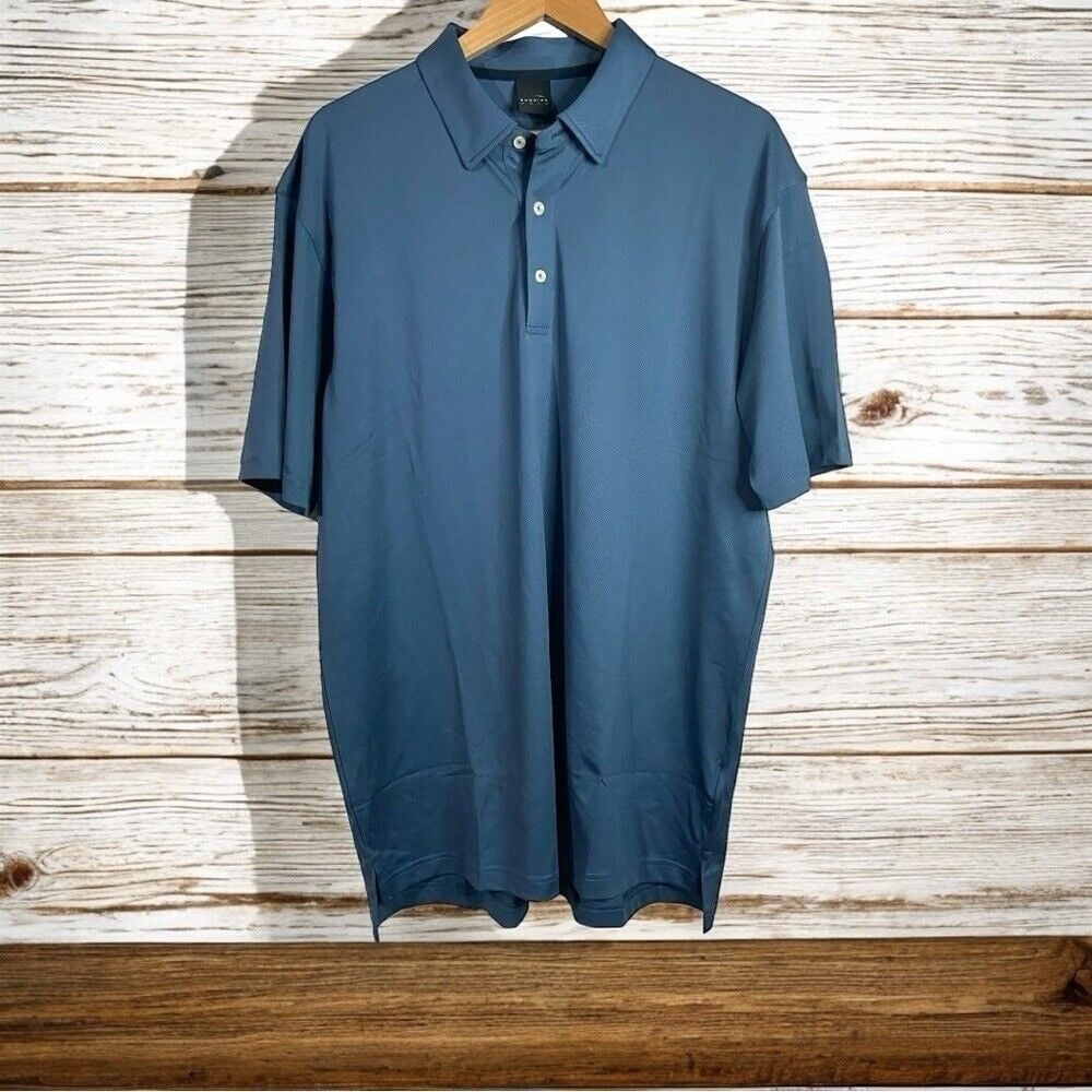 Dunning Golf Player Pique Force Blue Performance Polo