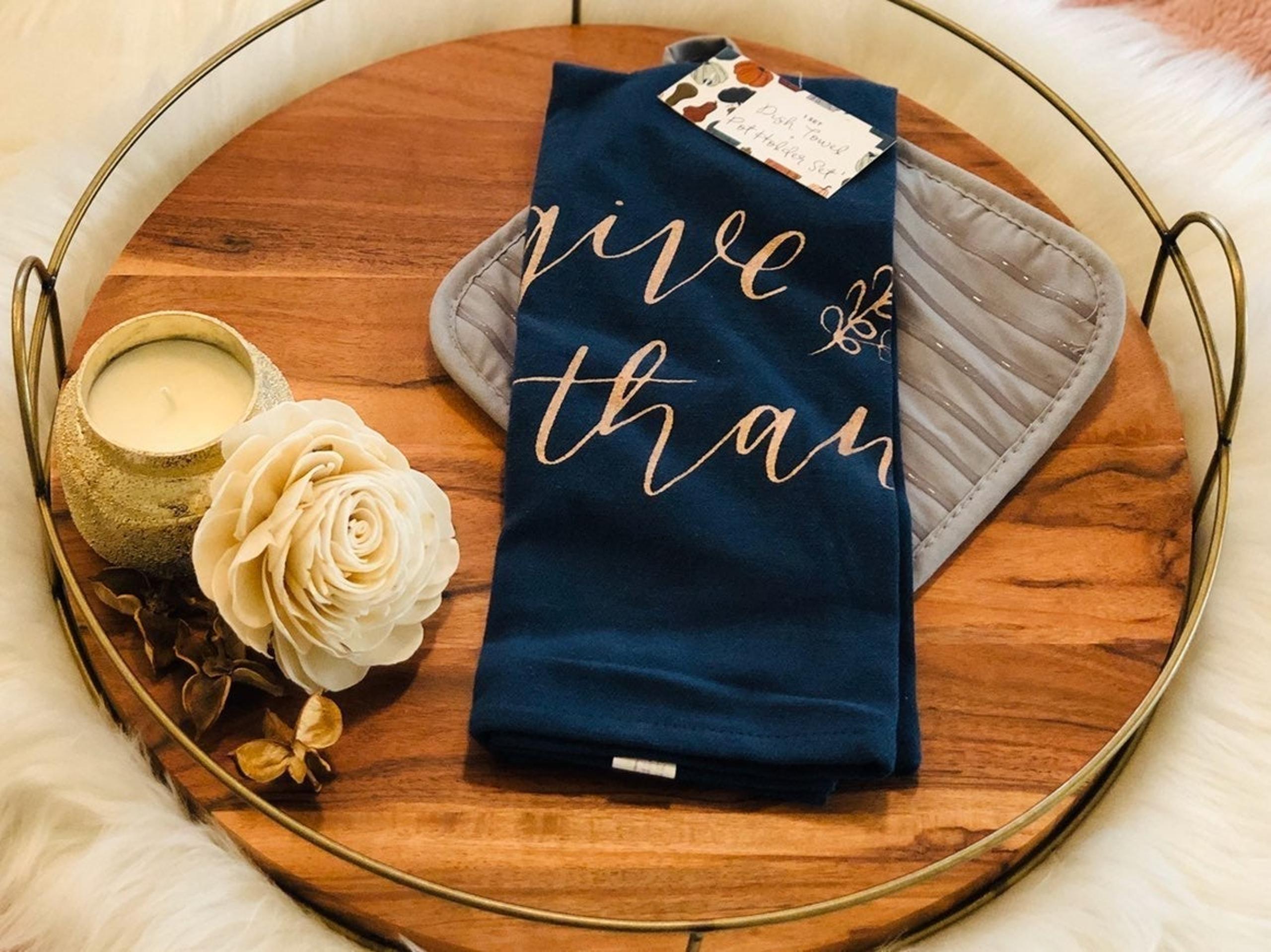 Thanksgiving Give Thanks Dish Towel set