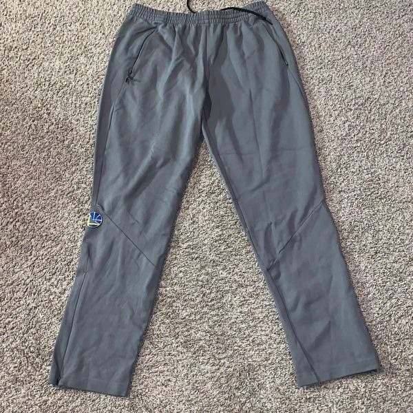 Adidas NBA Golden State Warriors Official Team Issue Grey Sweatpants Joggers XL