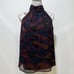 New Joie Women's Medium Erola B Silk Halter Top Red Camo Blouse Midnight Flowy