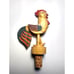 Mechanical Rooster Hen Kicking Foot Bottle Stopper Carved Wood Barware Cork Anri