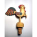 Mechanical Rooster Hen Kicking Foot Bottle Stopper Carved Wood Barware Cork Anri