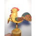 Mechanical Rooster Hen Kicking Foot Bottle Stopper Carved Wood Barware Cork Anri