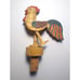 Mechanical Rooster Hen Kicking Foot Bottle Stopper Carved Wood Barware Cork Anri