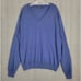 WOOLOVERS Men's Size XL Blue Knit Cotton Cashmere Blend V-Neck Pullover Sweater