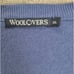 WOOLOVERS Men's Size XL Blue Knit Cotton Cashmere Blend V-Neck Pullover Sweater
