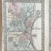 1878 Mitchell Atlas Map Of Wisconsin & Michigan MIlwaukee & Detroit Hand Colored