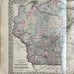 1878 Mitchell Atlas Map Of Wisconsin & Michigan MIlwaukee & Detroit Hand Colored