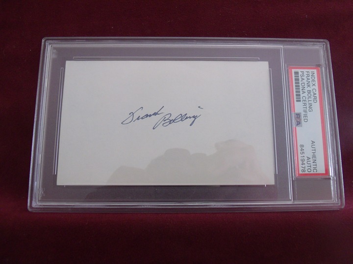 FRANK BOLLING 1954-66 4X AS HAND SIGNED INDEX CARD SLABBED AUTHENTIC PSA/DNA