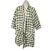 SERENA & LILY Hyannis Linen Robe in green check no waist tie sz S/M