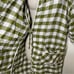 SERENA & LILY Hyannis Linen Robe in green check no waist tie sz S/M