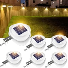 Backyard Lights 6 Pack Solar Fence Lights with 9 LED Waterproof
