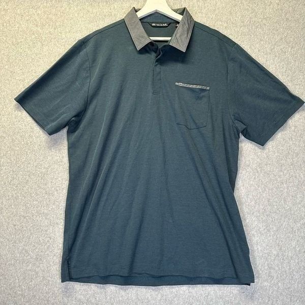 Travis Mathew Men’s Size XL Sport Golf Polo Shirt Dark Blue Performance Stretch