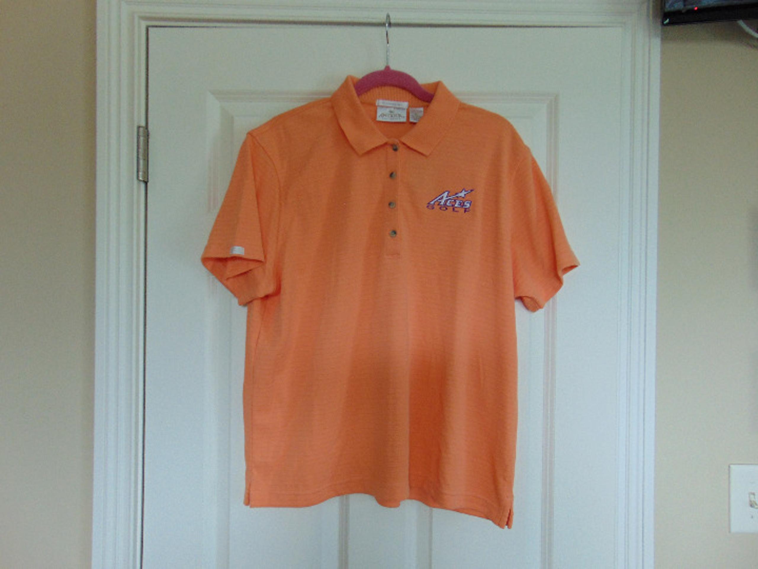 Antigua for Women Polo Style Performance Fabric Shirt size XL Aces Golf Logo NWT