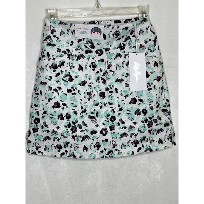 Lady Hagen blue leopard sea glass animal printed skort women's size XS - NWT