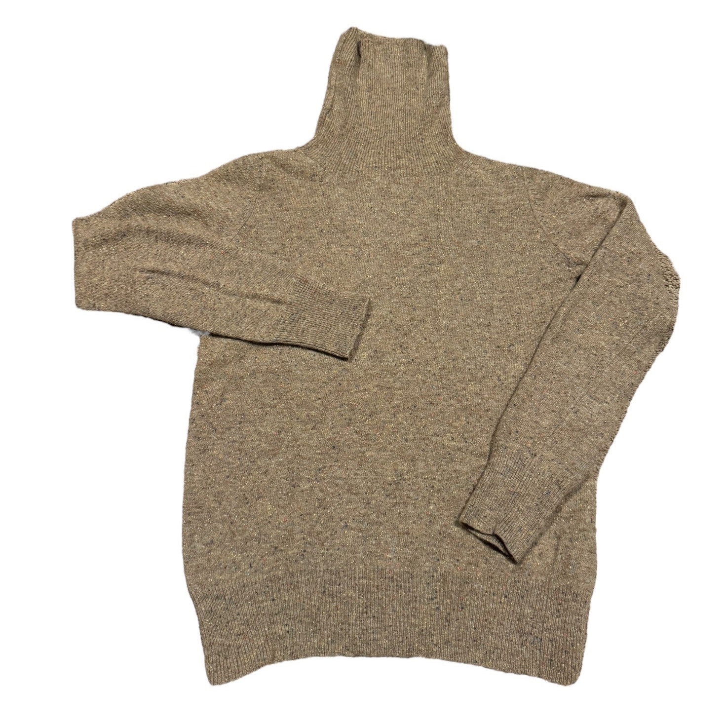 2 Katayone Adeli Designer Brown speckled Wool turtleneck sweater size X small