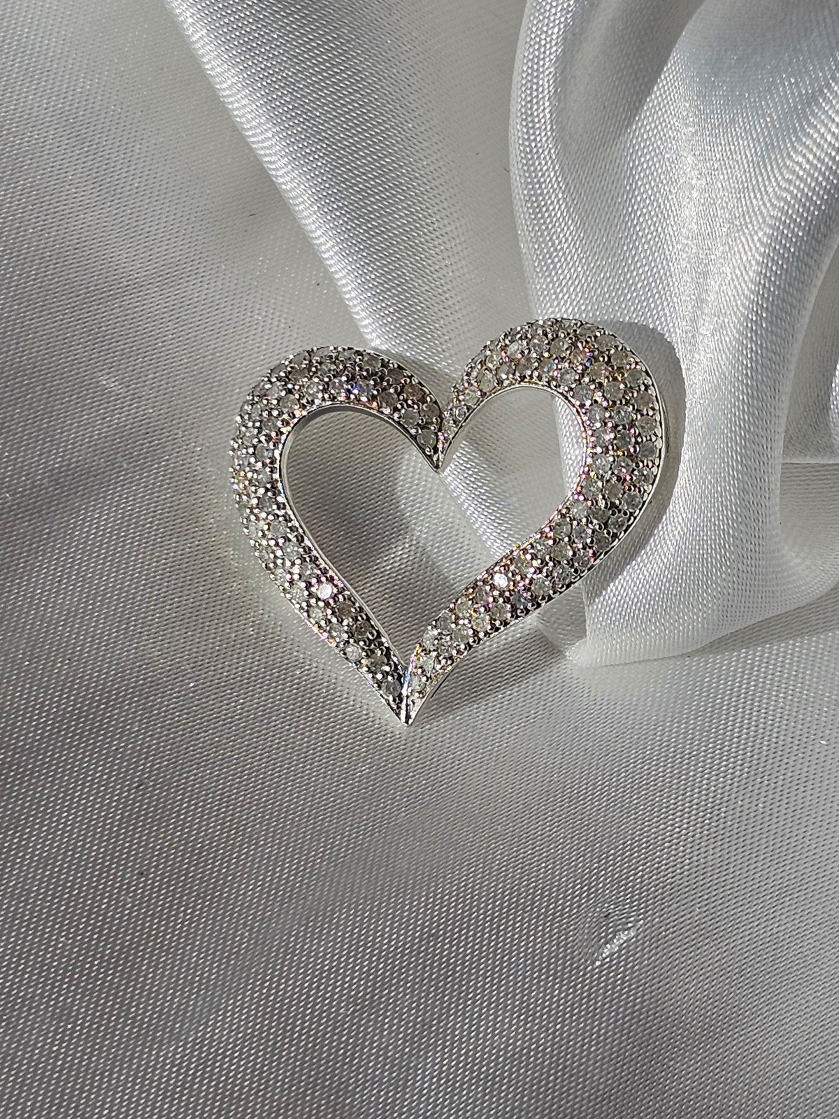 Sterling Diamond Heart Pendant
