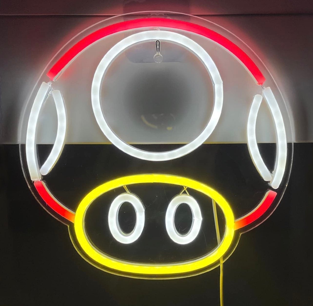 Fun Bright Red Power Up Mushroom LED Light Sign Wall Decoration