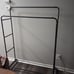 Double Rods Clothing Rack with Wheels, Garment Rack for Hanging Clothes
