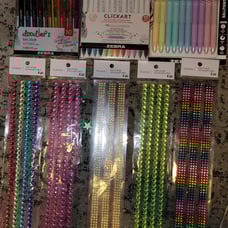 Pens and rhinestones