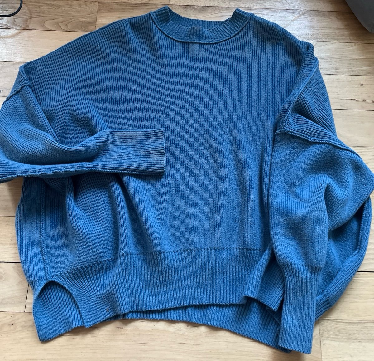 Free People Easy Street Tunic, blue, size xs Crewneck