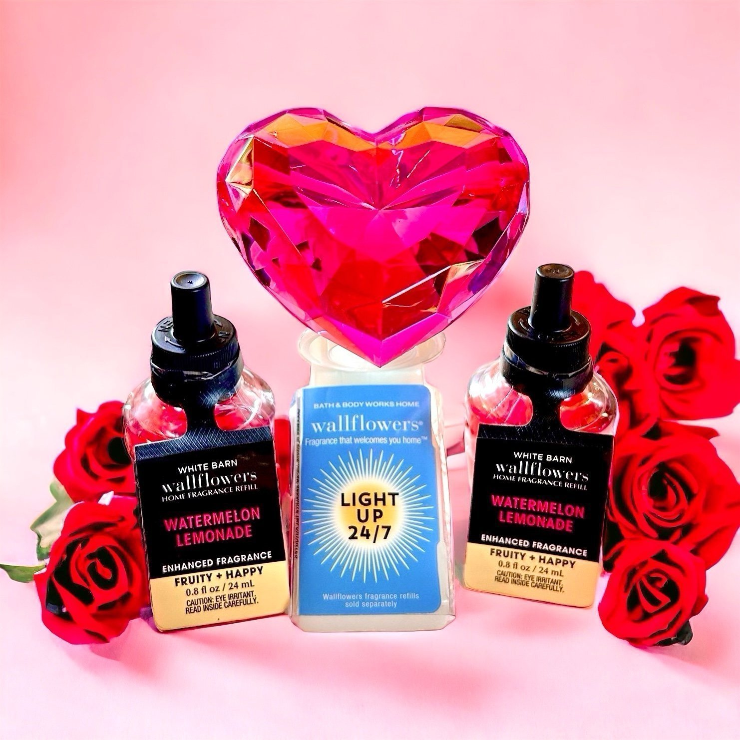 BATH AND BODY WORKS VALENTINES HEART WALLFLOWER PLUG AND REFILL BUNDLE