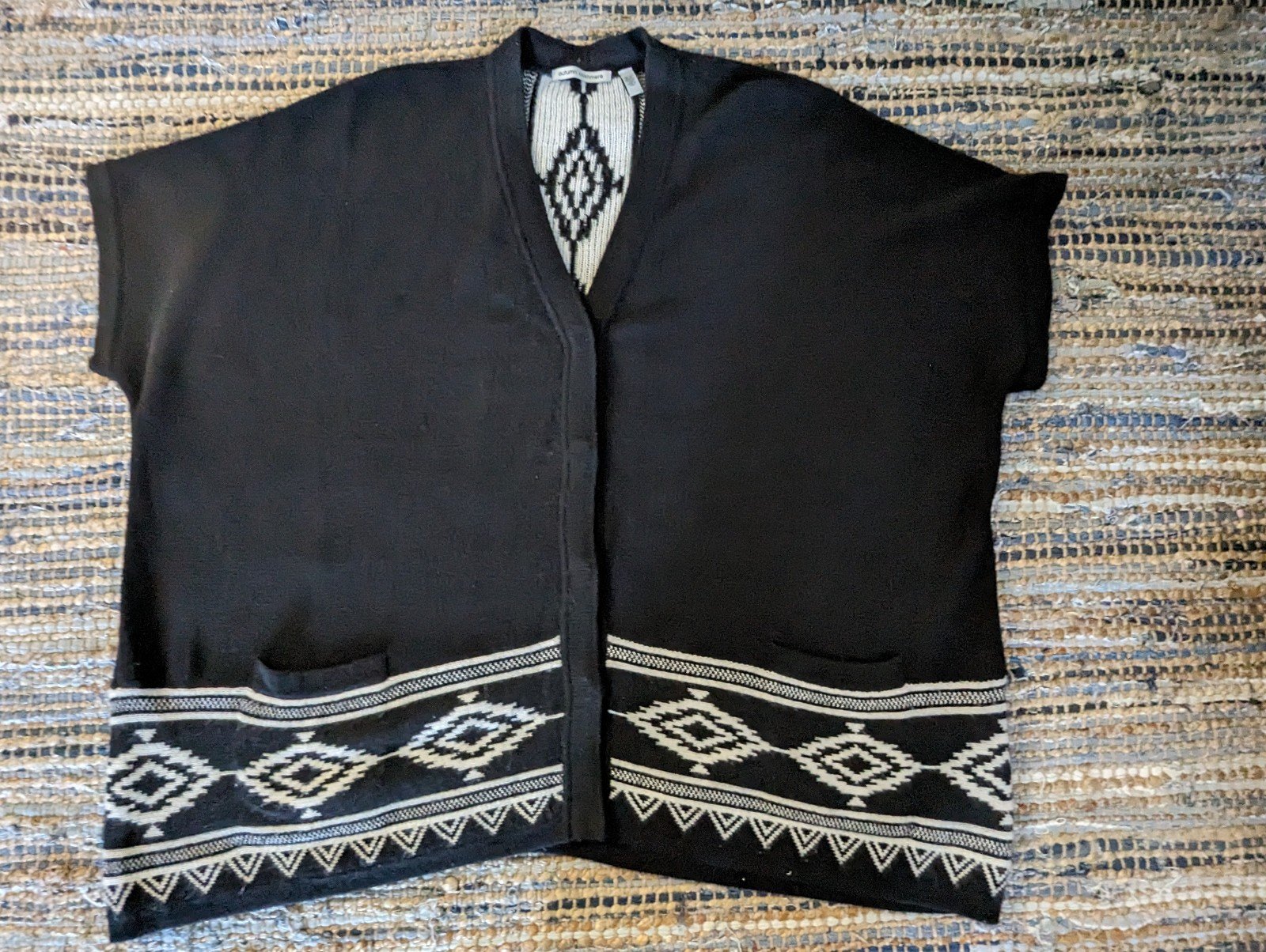 Autumn Cashmere Aztec Pattern Cardigan Poncho Beach Festival 1 size fits all