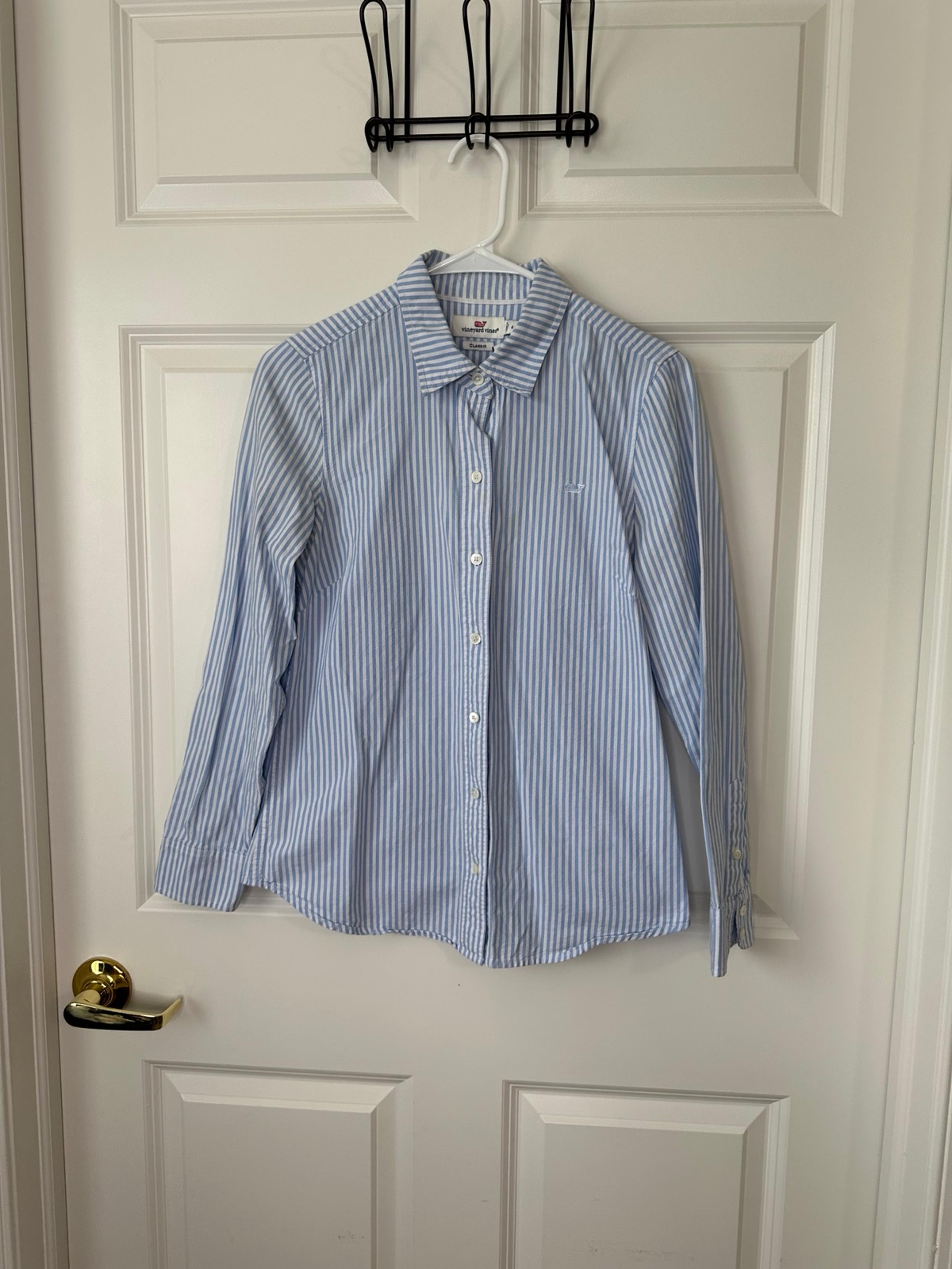 Vineyard Vines Classic Oxford Stripe 100% Button Down Women’s Shirt Size 4