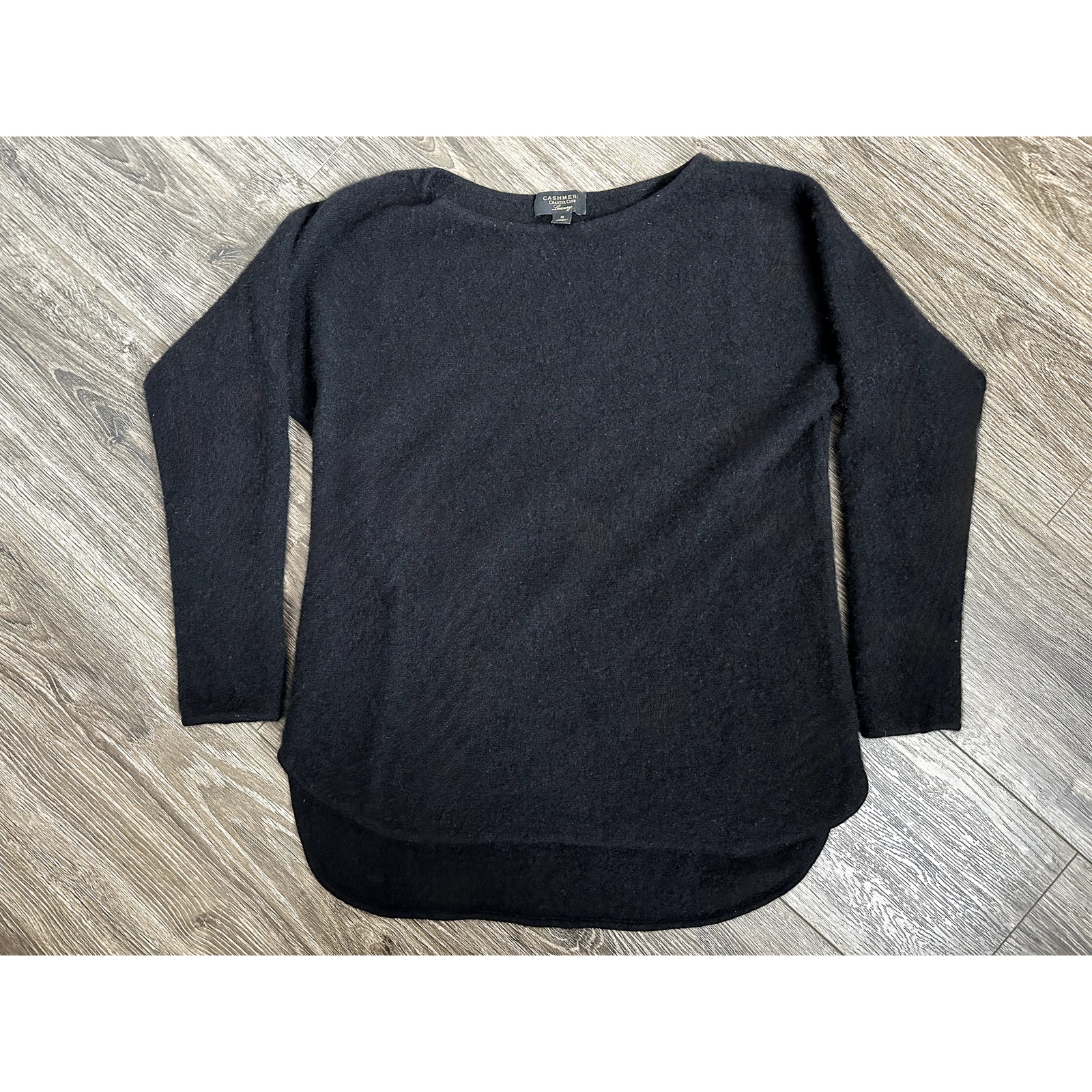 Charter Club Luxury Women’s 100% Cashmere Black Pullover Sweater Top Size M