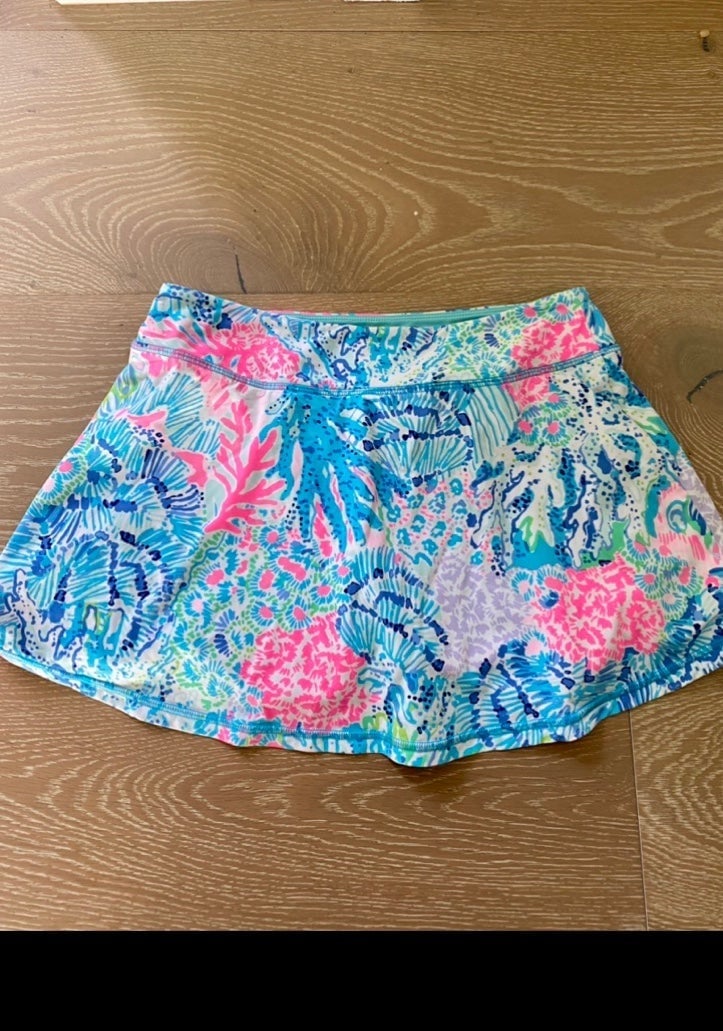Lilly Pulitzer luxletic skort skirt small blue pink