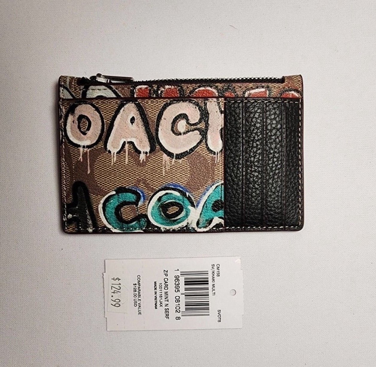 NWT COACH x Mint + Serf Zip Card Case w Graffiti Style Print