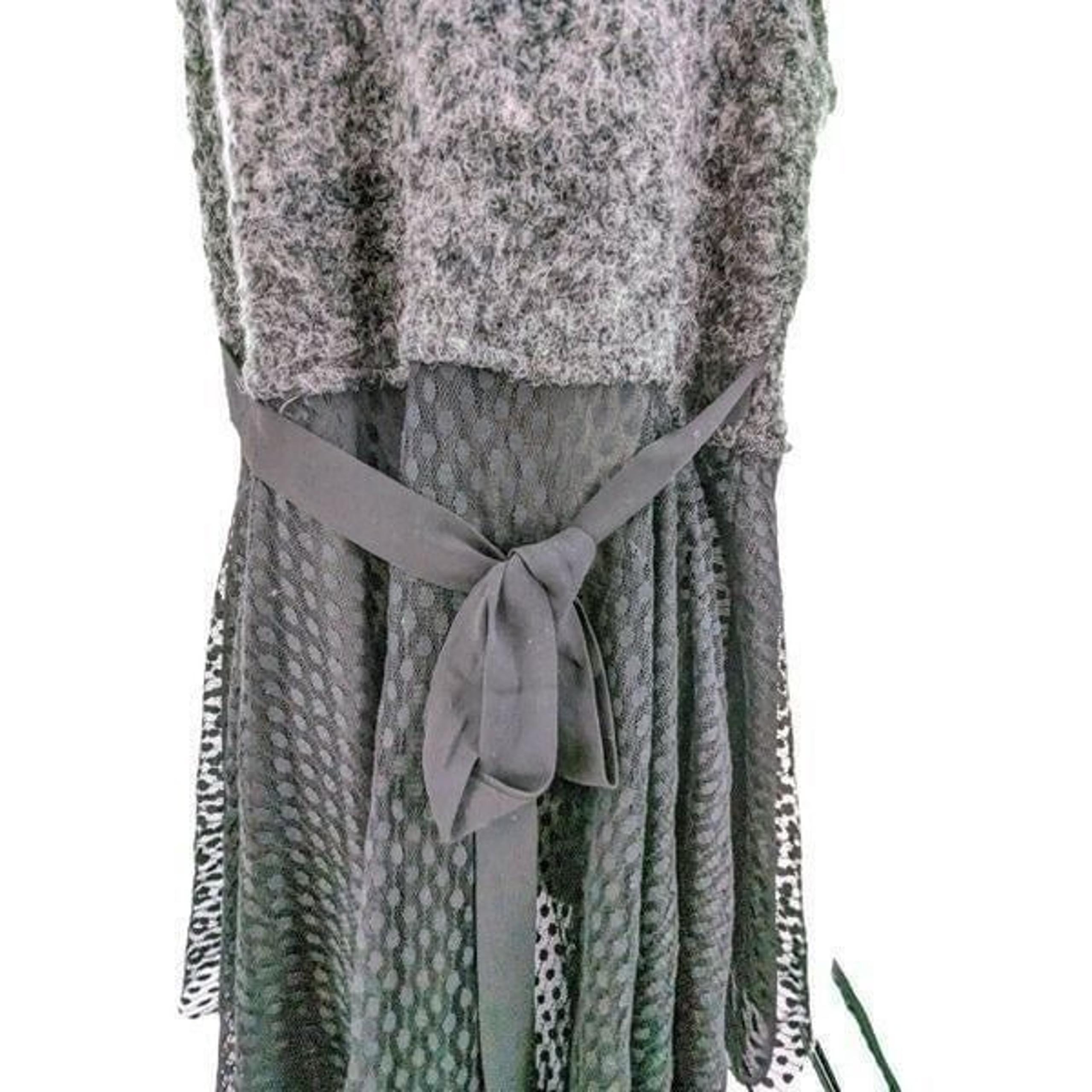 A'reve Women Sleeveless Draped Open Sweater Vest Cardigan Gray Size Small