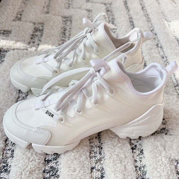 NEW DIOR White Technical D-Connect Lace Up Womens Sneaker Size EU 38 US 8 1090