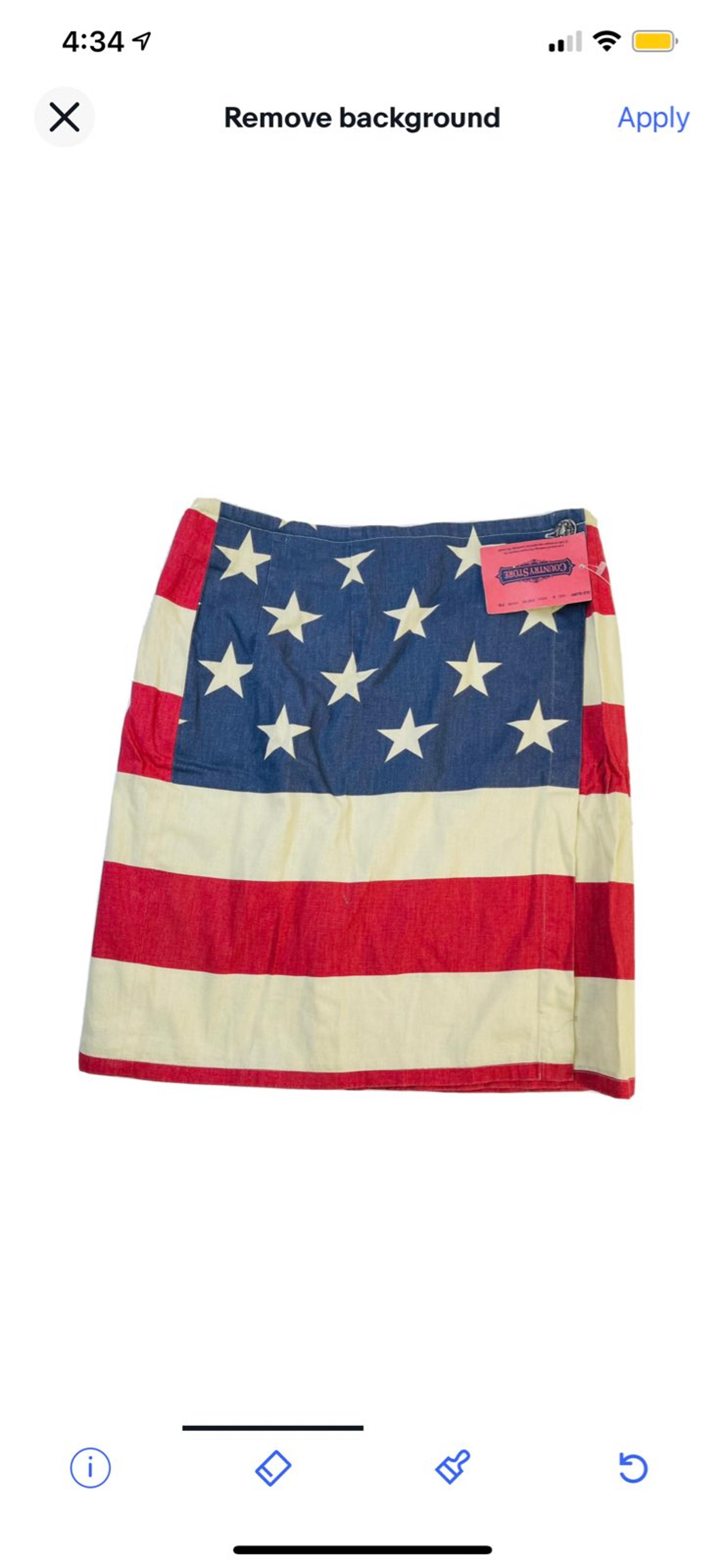 NOS 90s American Flag Print Canvas Wrap Skirt Womens 6