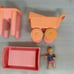 Vintage Playskool Dollhouse Baby & Nursery Furniture Cradle Highchair Stroller