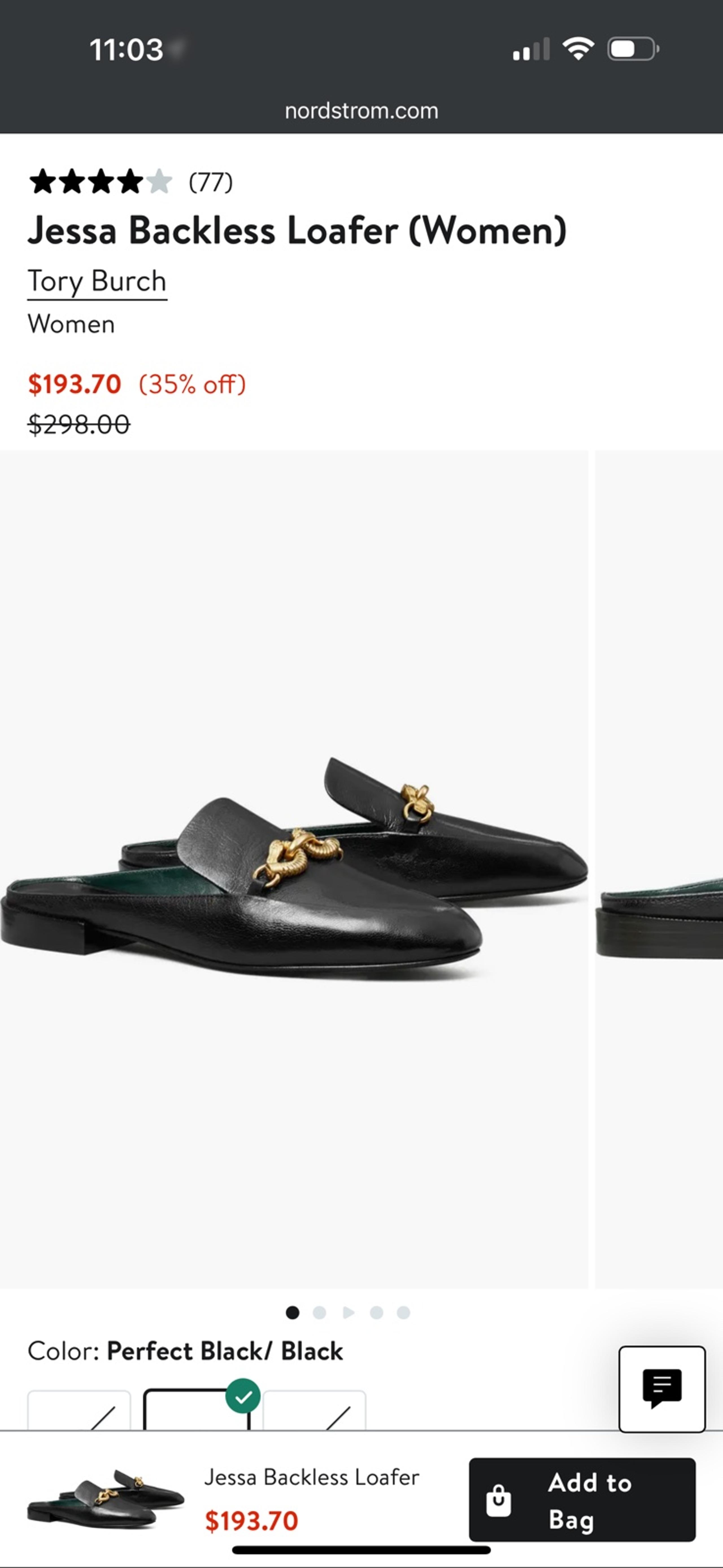 Tory Burch Women’s Jessa Backless Loafer size 9