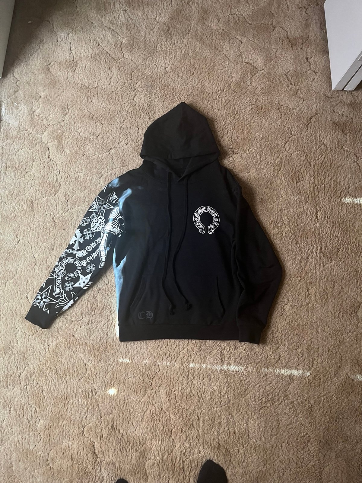 Chrome Hearts Multi Logo On Sleeve Horseshoe Logo Hoodie