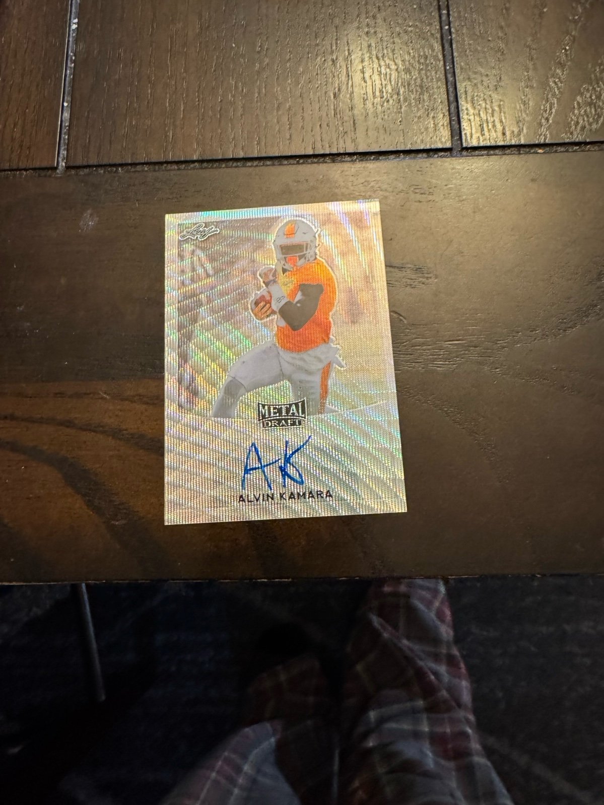 Alvin kamara leaf metal wave refractor autograph