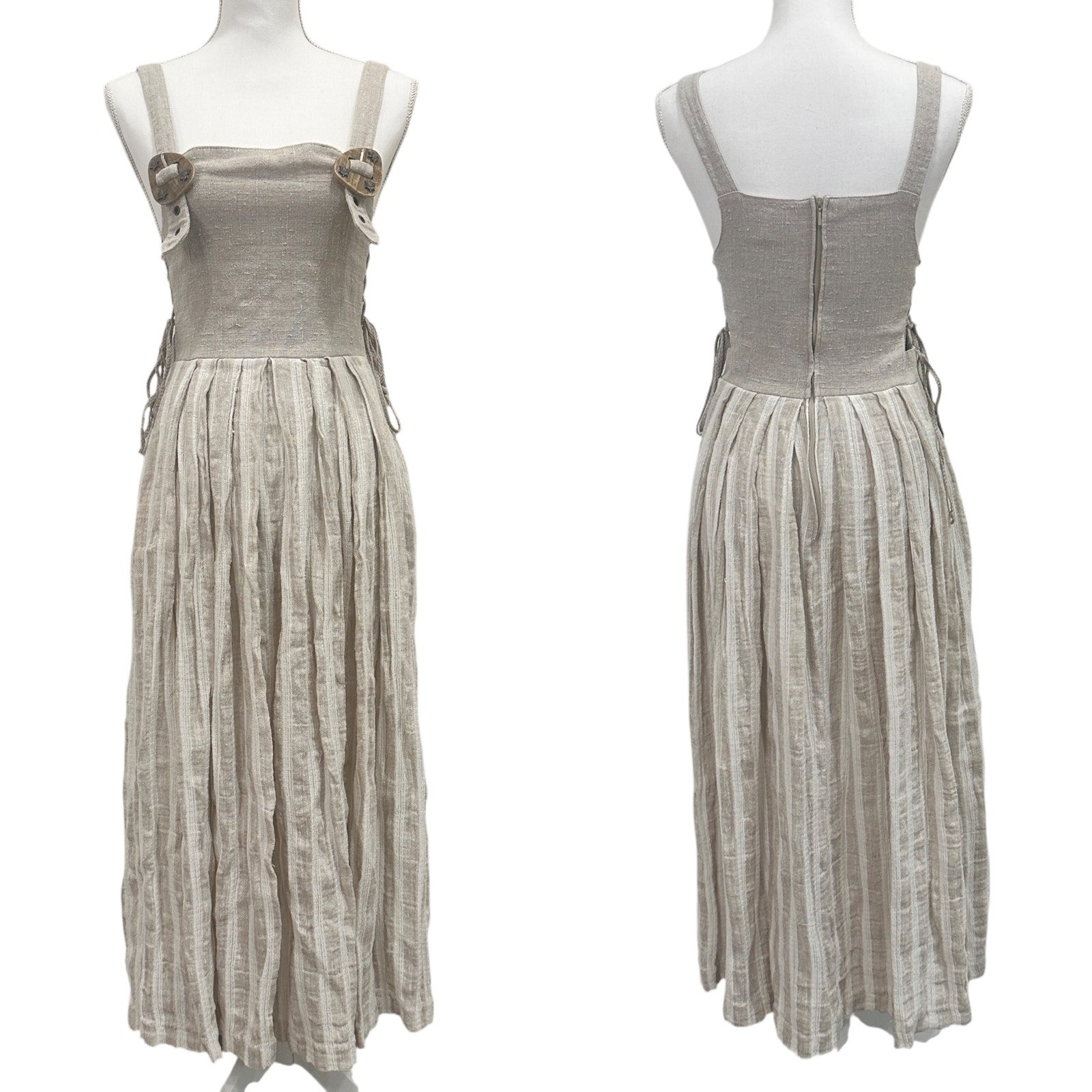 Country Line Vintage Rare Beige Austrian Cottagecore Lagenlook Pinafore Dress