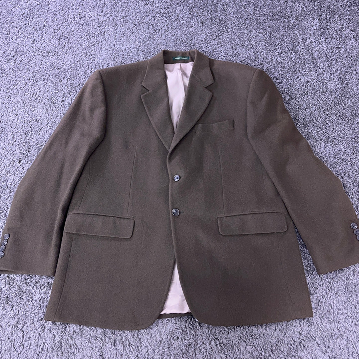 Lauren Ralph Lauren Camel Hair Blazer Men Size 42S Green 2 Button Made in Canada
