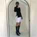 Low Classic V Neck Rib Knit Top in Black One Size Retail 295
