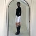 Low Classic V Neck Rib Knit Top in Black One Size Retail 295