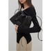 Low Classic V Neck Rib Knit Top in Black One Size Retail 295