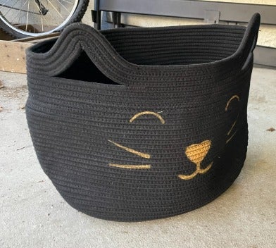New Large Woven Cotton Rope Storage Basket, Laundry Basket Organizer.