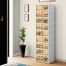 9 Tiers-18 Pairs Shoe Storage Box Shoe Organizer Foldable Sneaker Cabinet