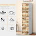 9 Tiers-18 Pairs Shoe Storage Box Shoe Organizer Foldable Sneaker Cabinet
